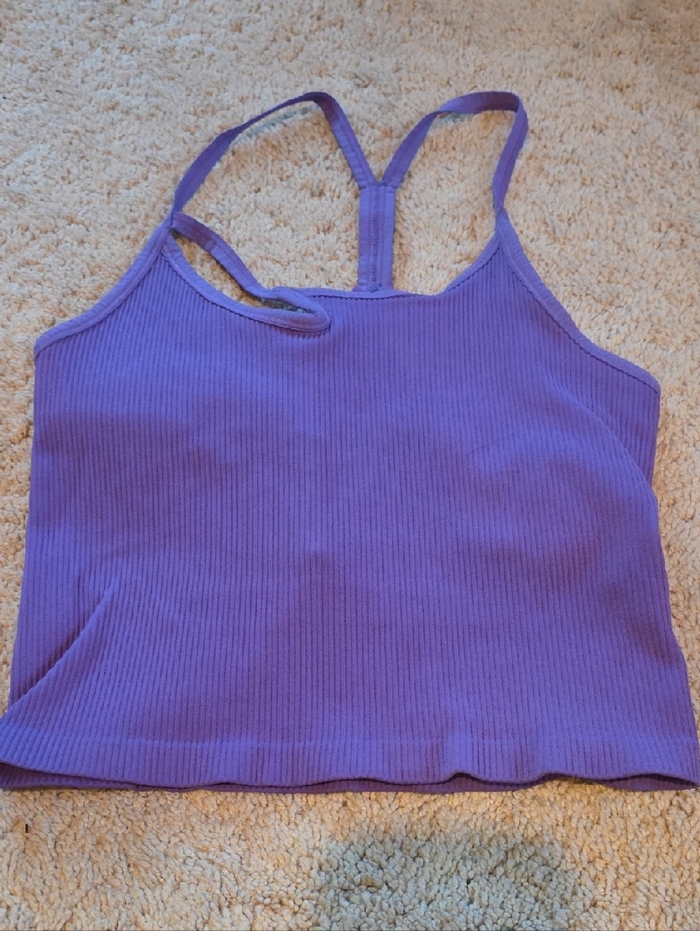 NUX Purple Ribbed Racerback Cami